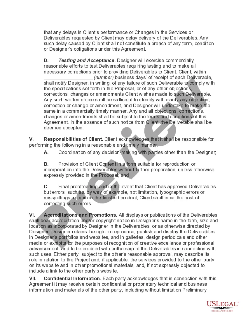 Preview Standard Master Agreement for Design Services