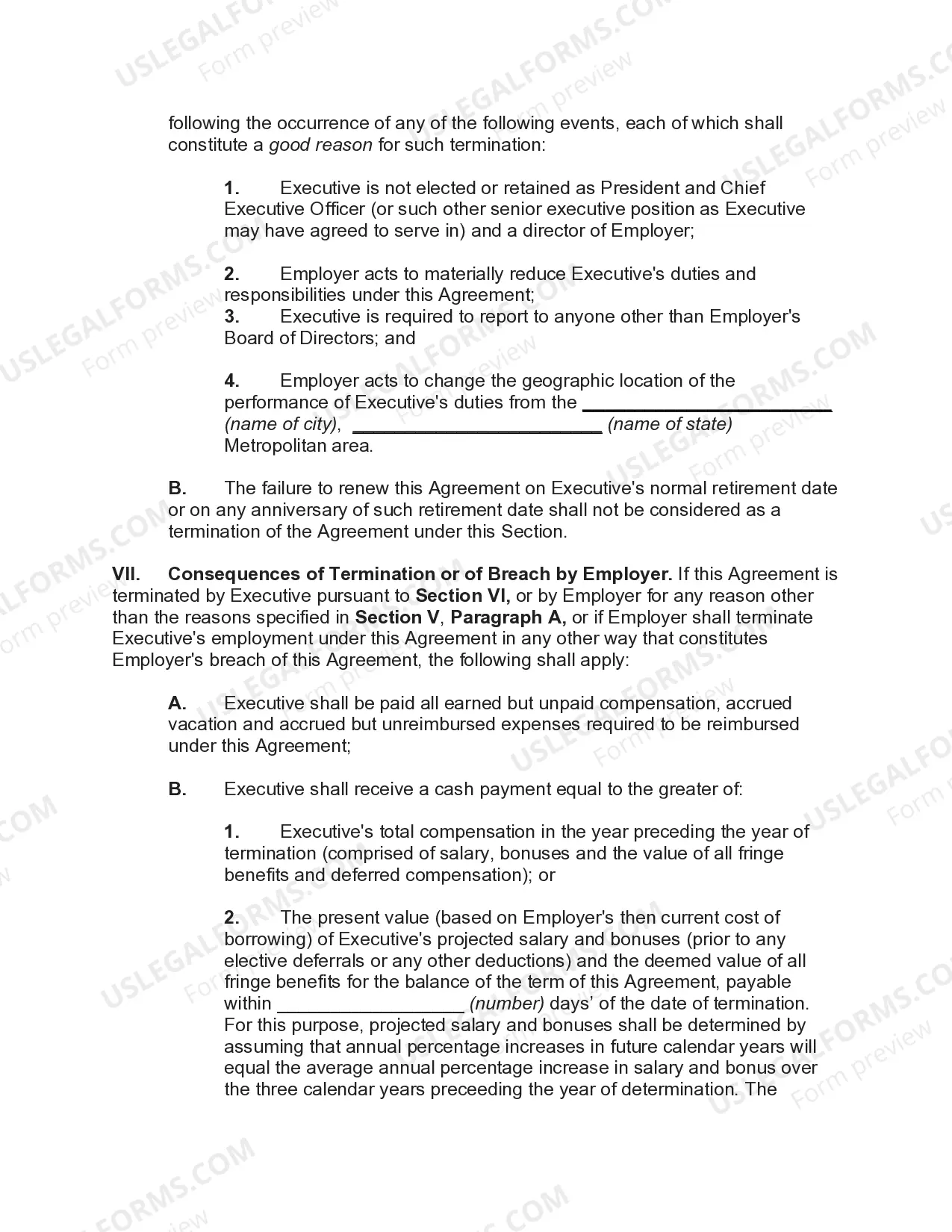 Preview Employment of Chief Executive Officer with Additional Pay and Benefits if there is a Change in Control of Employer