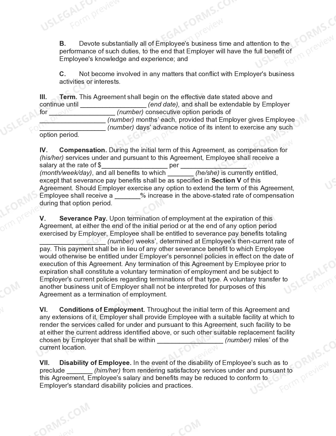Preview Employment Continuation Agreement - Continuation of Employment during Winding Down of Operations