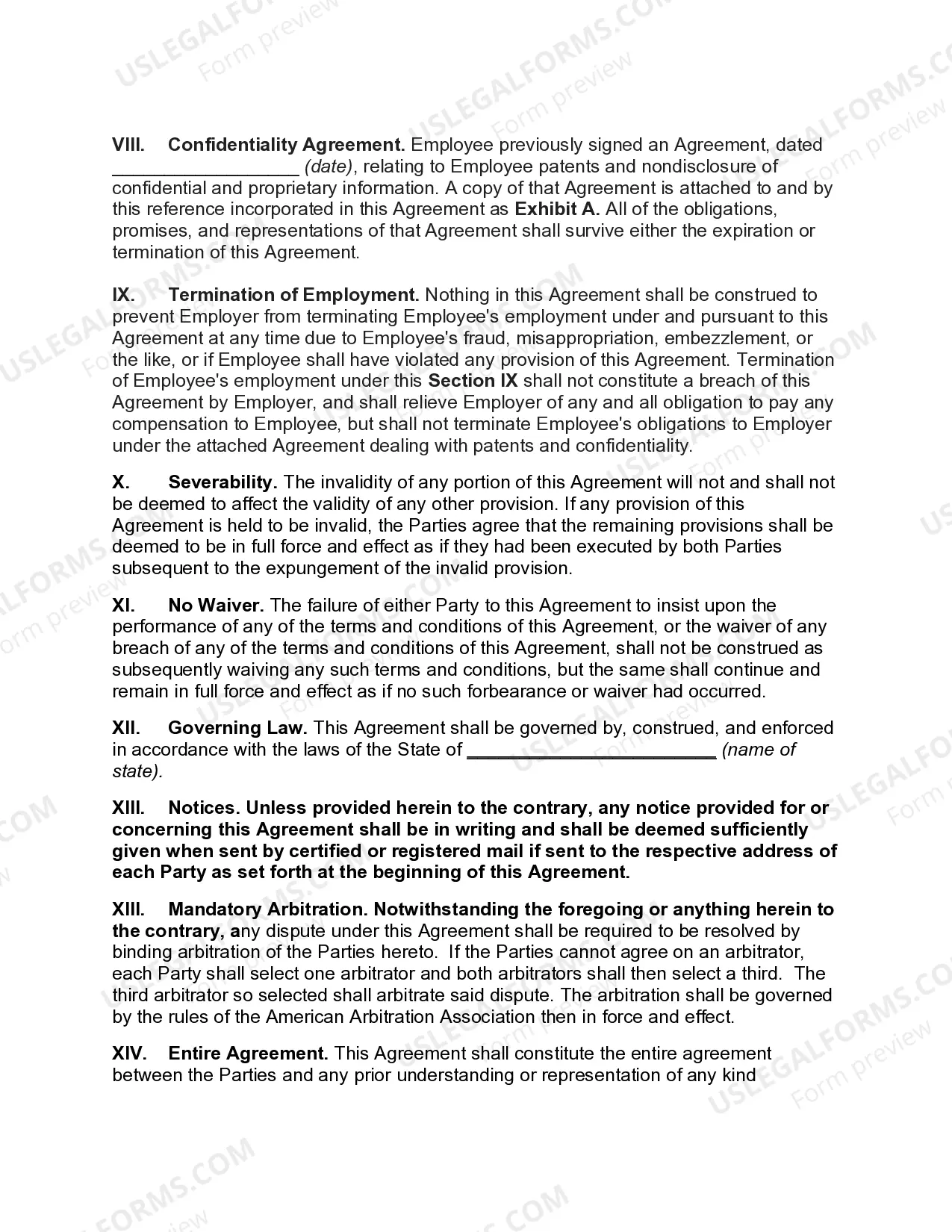 Preview Employment Continuation Agreement - Continuation of Employment during Winding Down of Operations