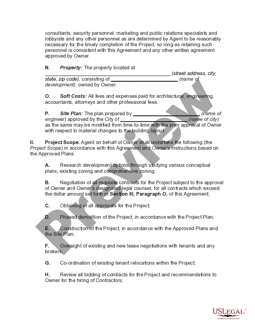 Preview Agency Agreement with Agent for Owner of Real Estate Development Project