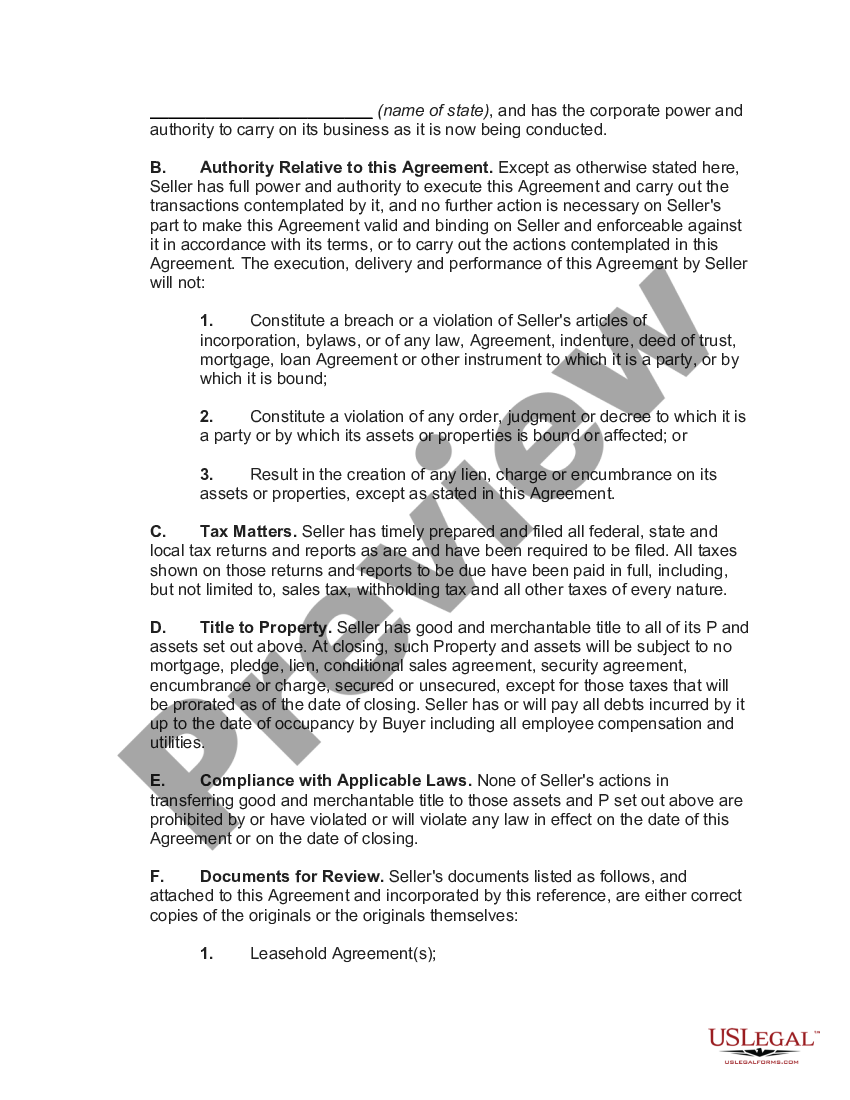 kentucky-agreement-for-sale-of-all-assets-of-a-corporation-with