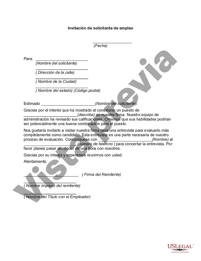 Preview Invitación de solicitante de empleo