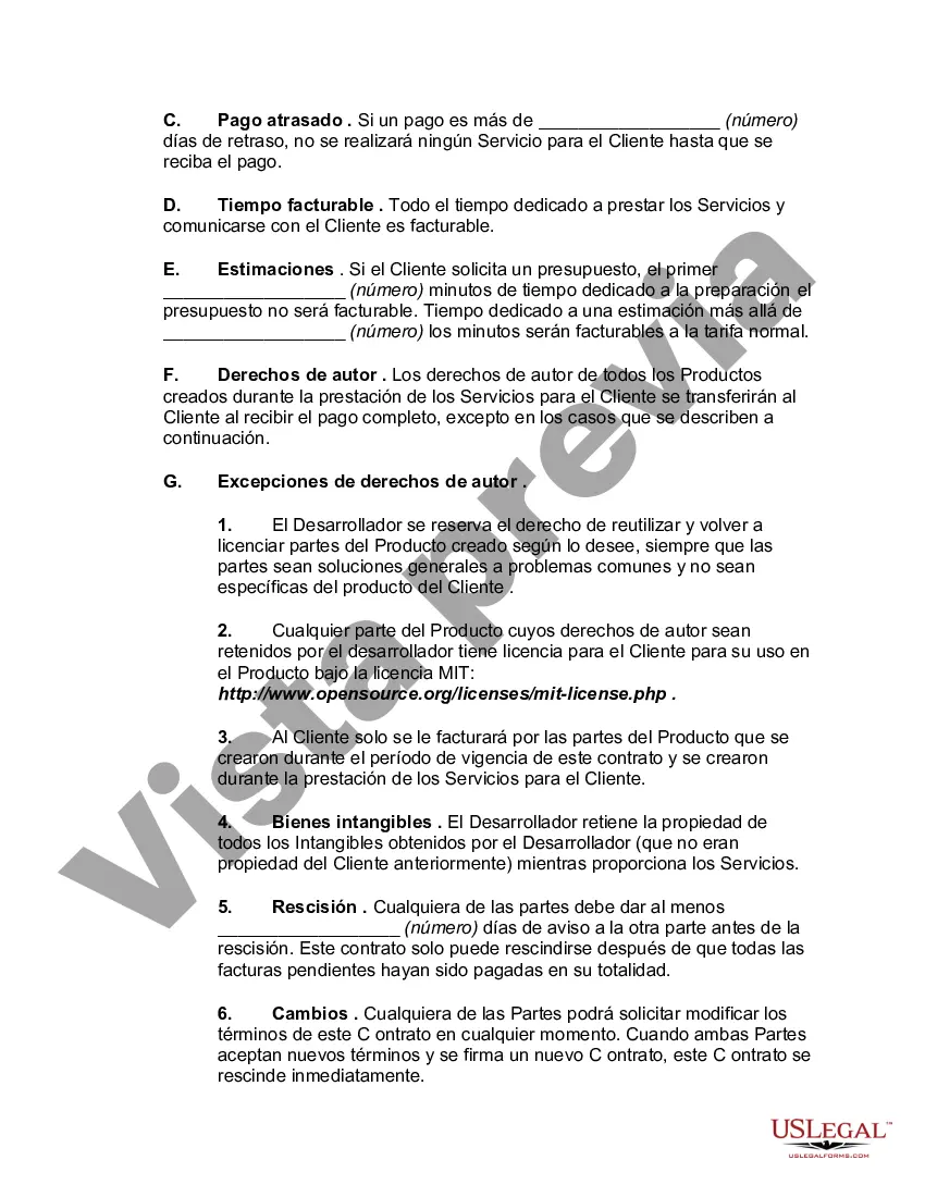 Preview Contrato de Servicios de Desarrollo y Diseño