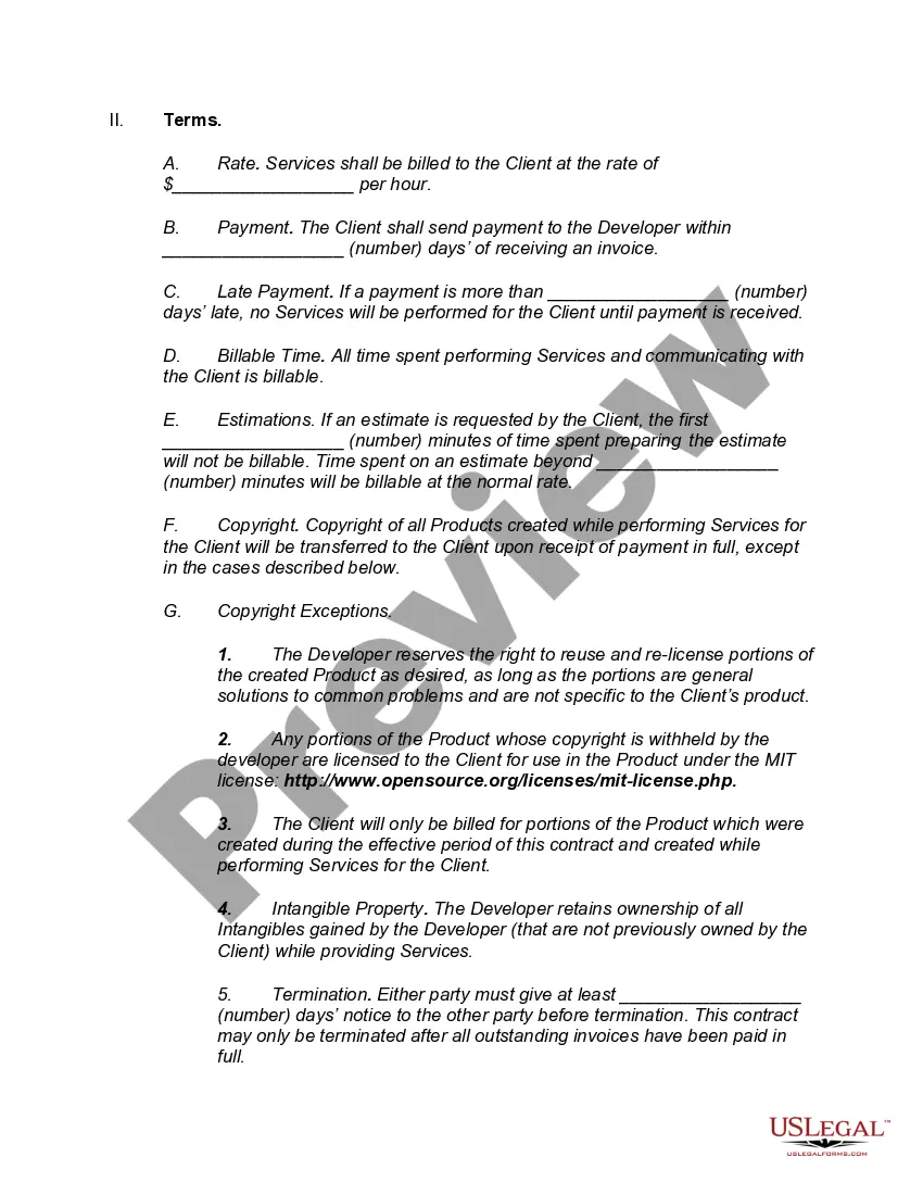 Get Service Contract for Development and Design Preview Service Contract for Development and Design