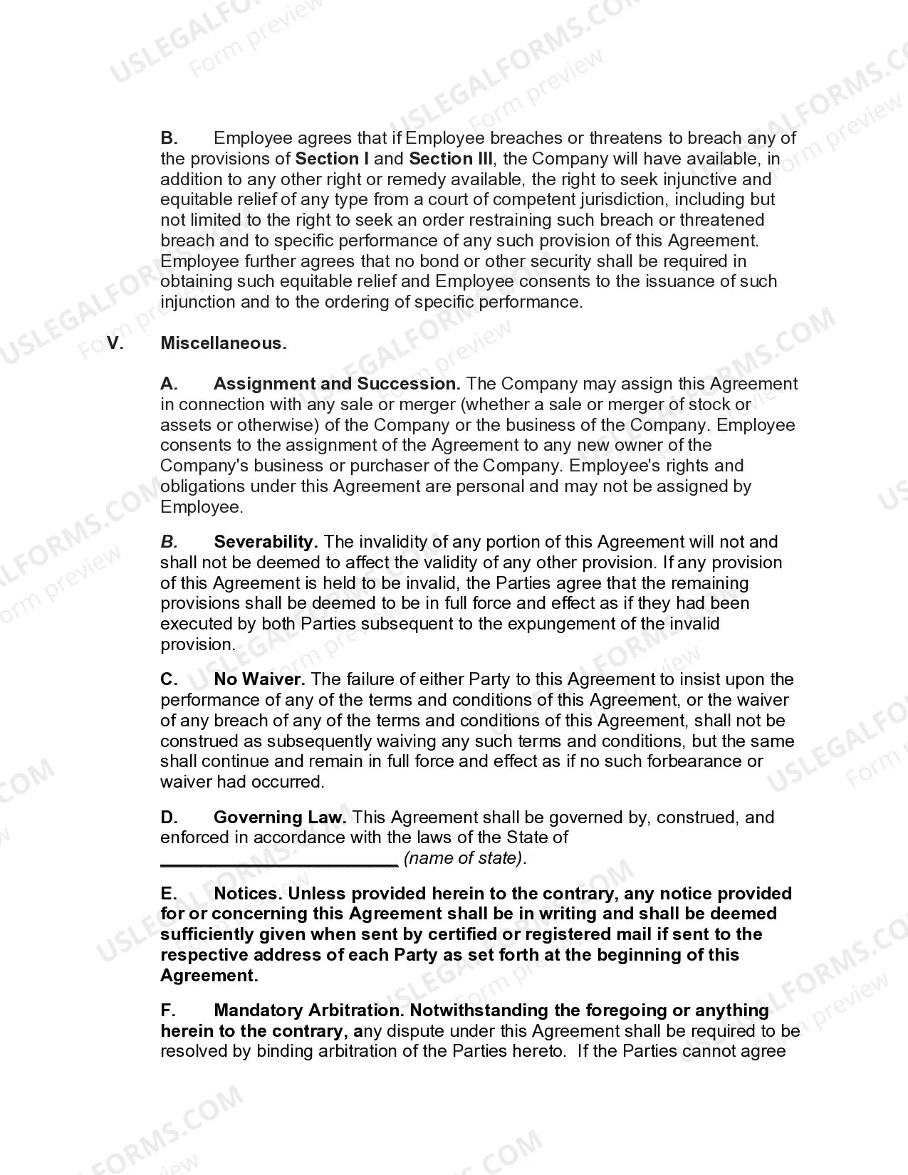 Preview Confidentiality and Noncompetition Agreement between Executive and Corporate Employer for Real Estate Development Business