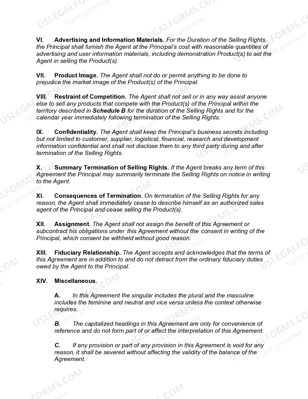 Preview Commission Sales Agreement