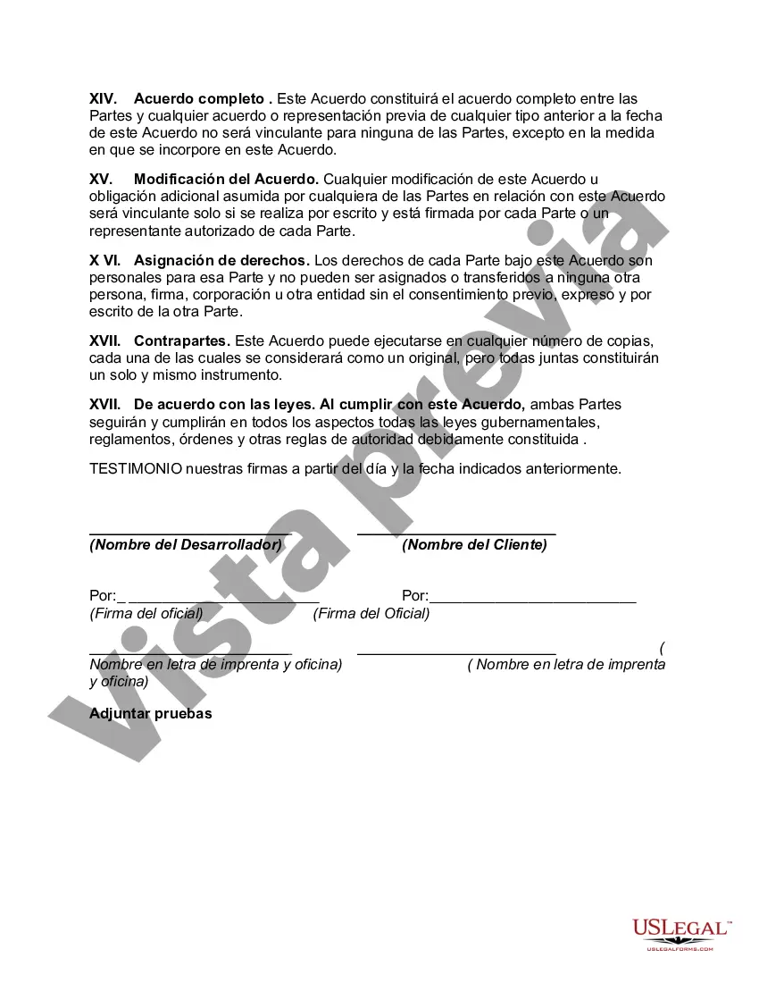 Preview Acuerdo de servicios para el desarrollo