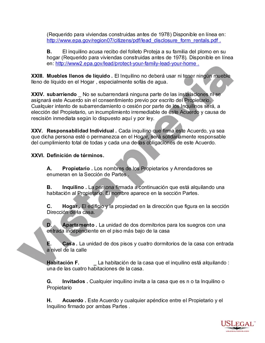 Preview Contrato de alquiler de habitaciones