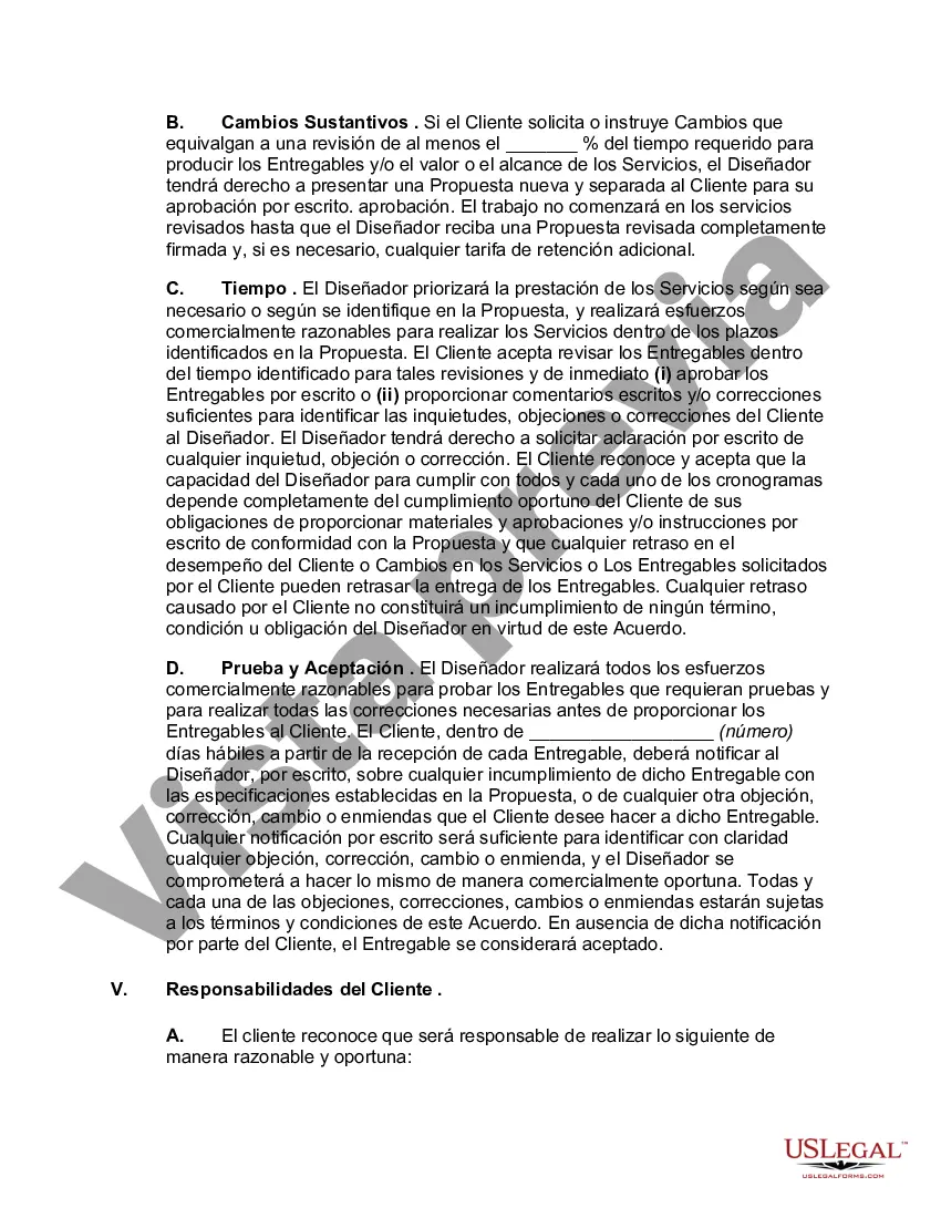 Preview Formulario estándar de acuerdo para servicios de diseño