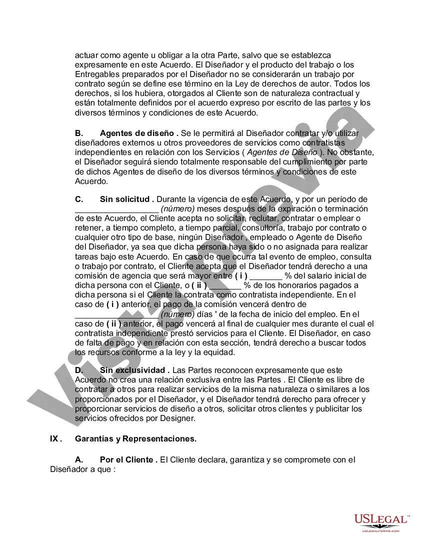 Preview Formulario estándar de acuerdo para servicios de diseño