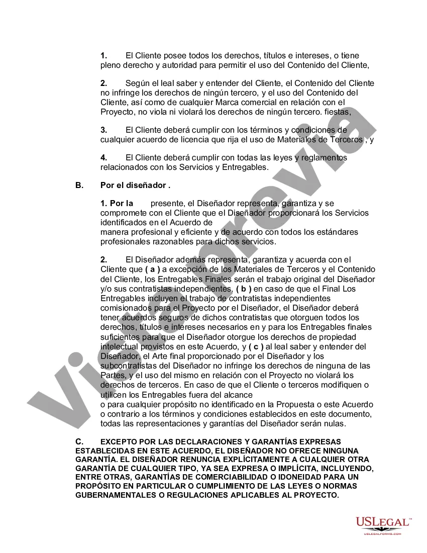 Preview Formulario estándar de acuerdo para servicios de diseño