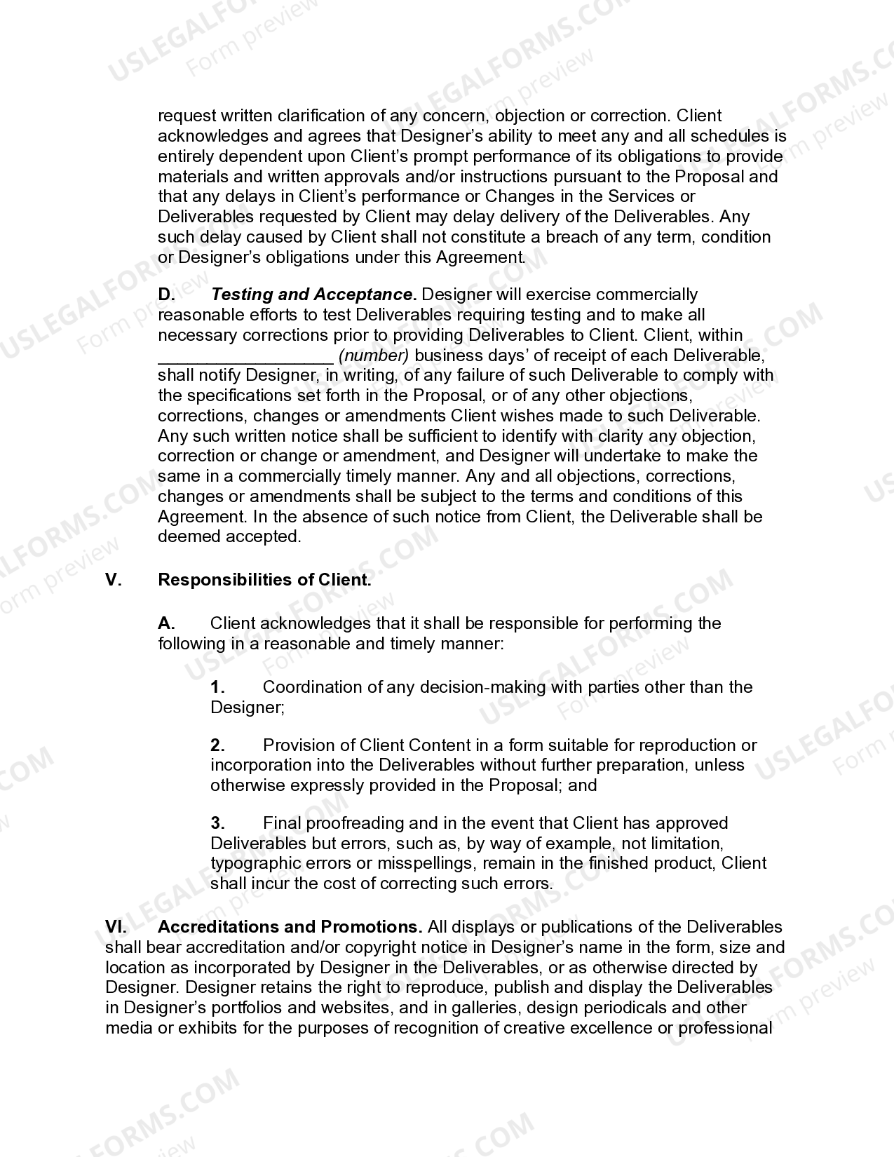 Standard Form of Agreement for Design Services | US Legal Forms