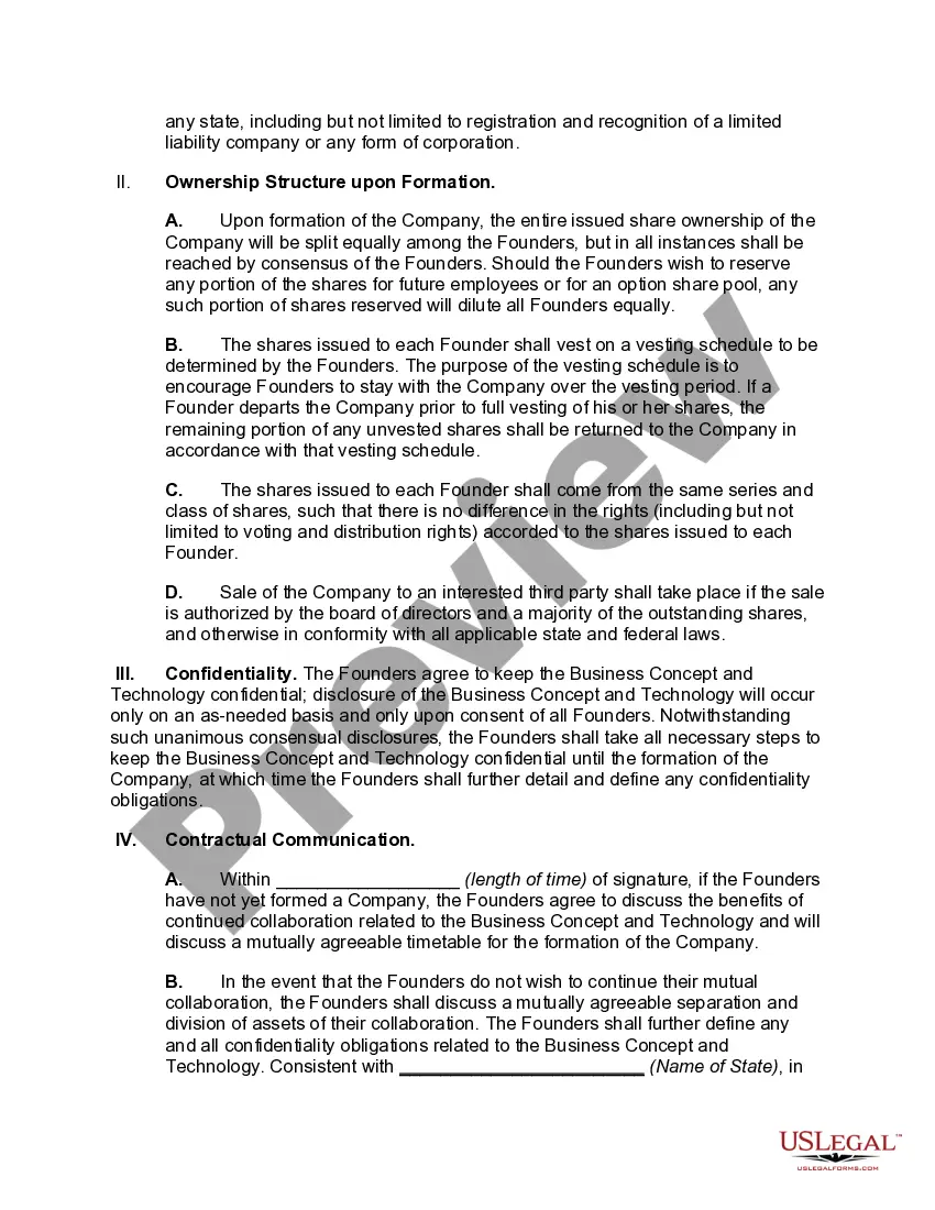 Preview Founder Collaboration Agreement