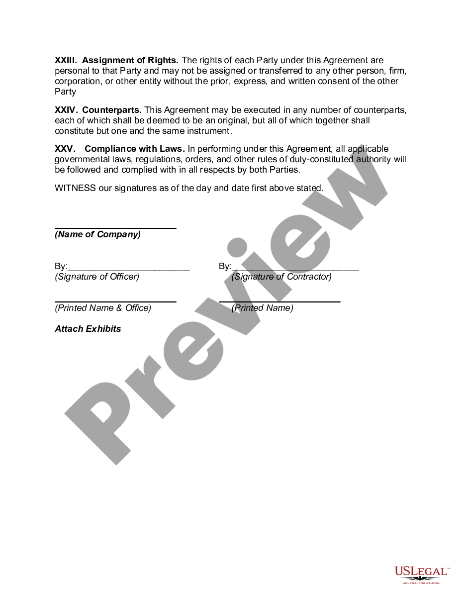 page 5 Independent Developer or Contractor Agreement preview