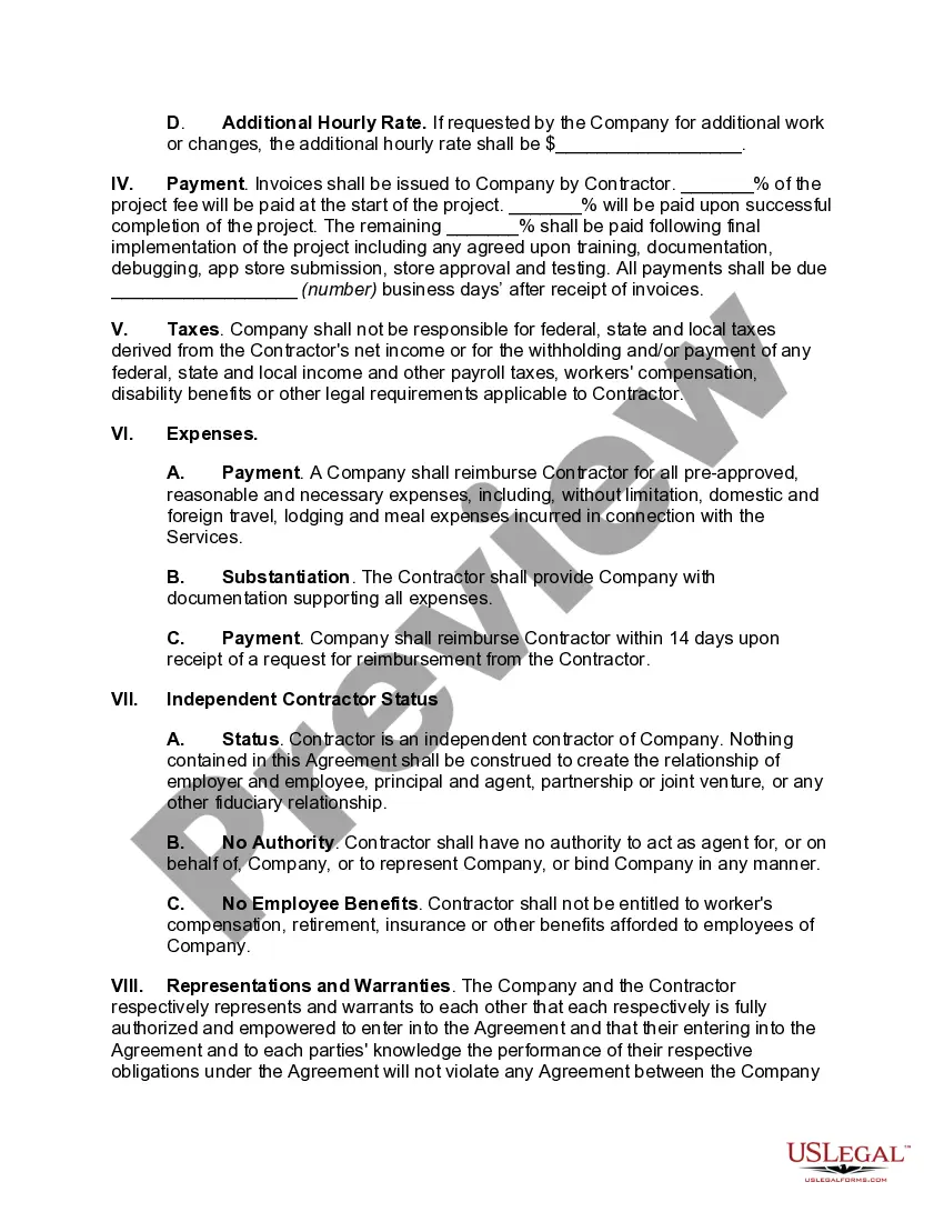 Preview Independent Developer or Contractor Agreement
