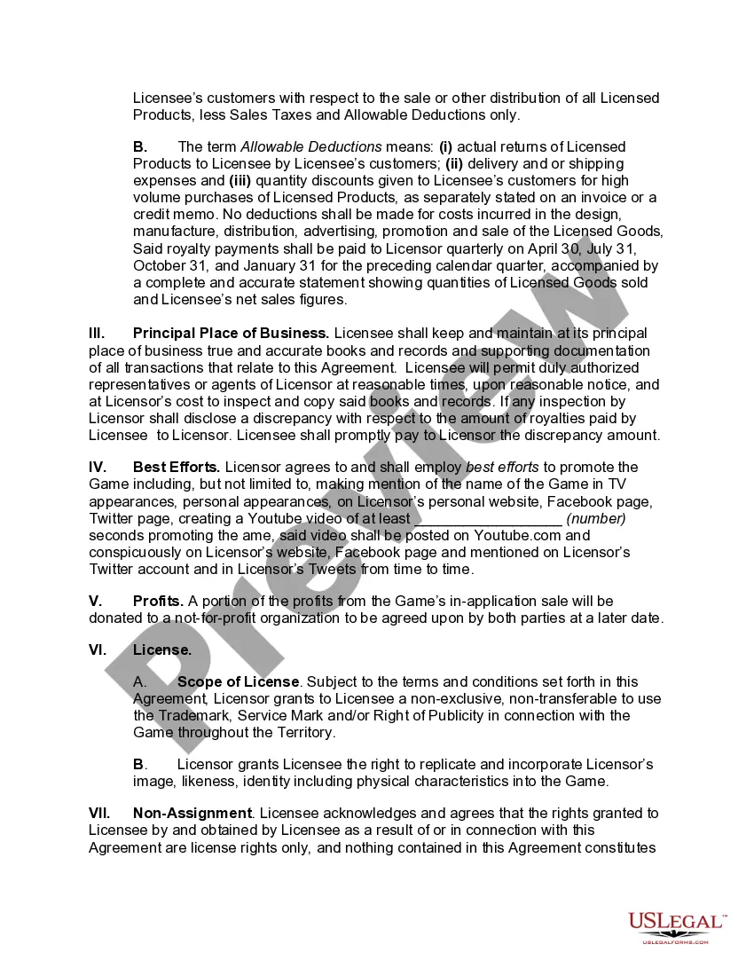 Get Trademark, Service Mark and Right of Publicity Agreement Preview Trademark, Service Mark and Right of Publicity Agreement