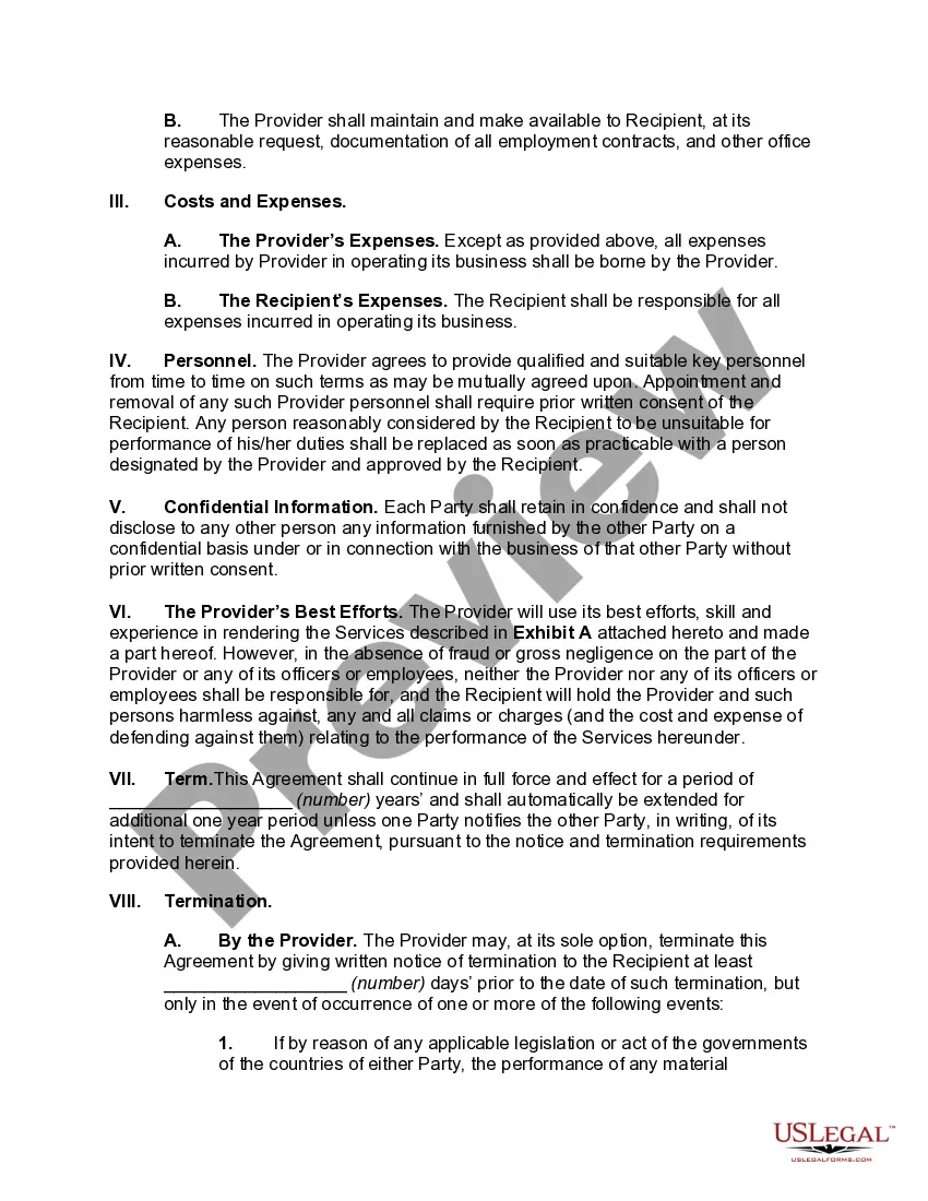 Preview Business Development Service Agreement