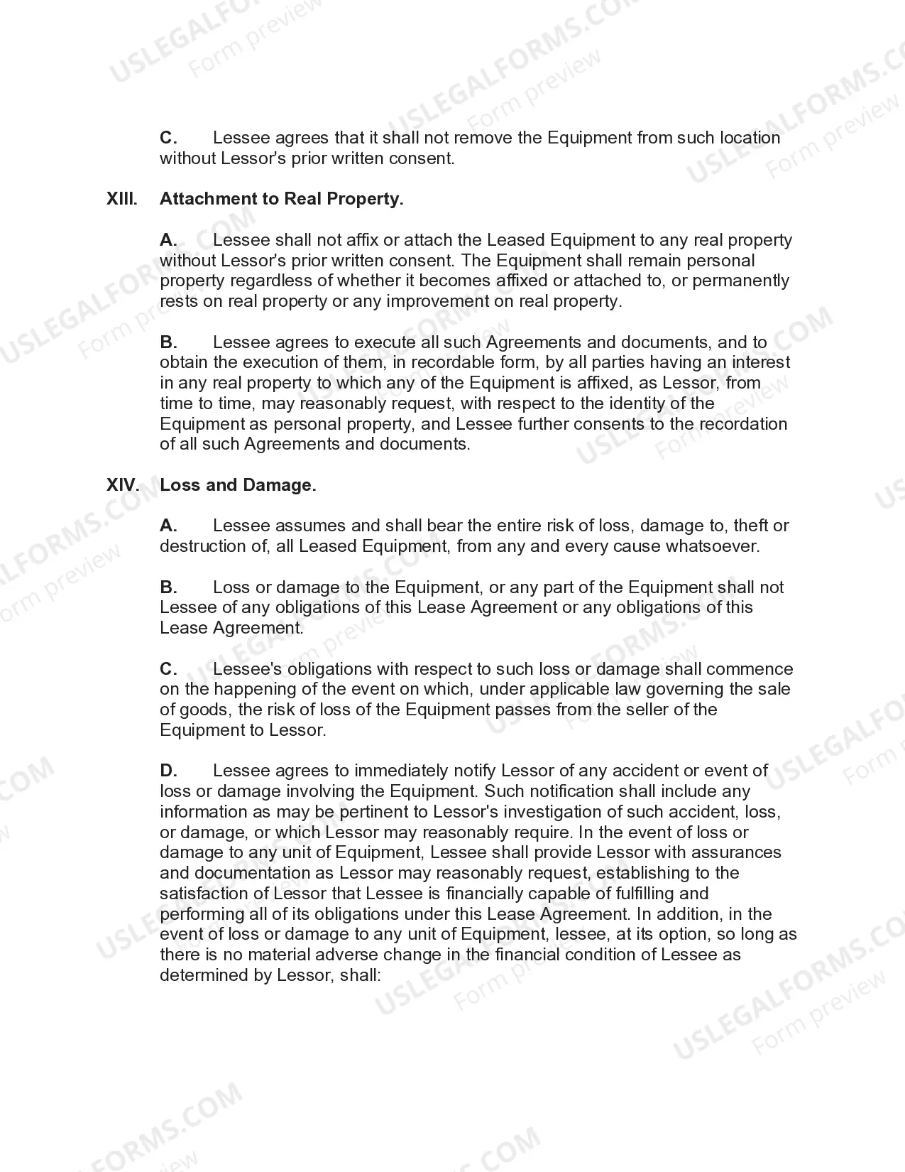 Preview Equipment Lease with Lessor to Purchase Equipment Specified by Lessee