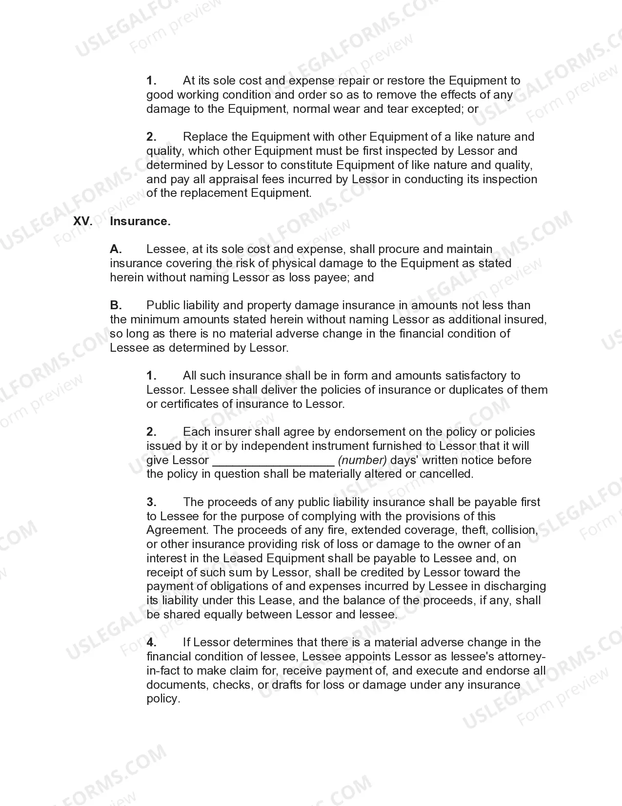 Preview Equipment Lease with Lessor to Purchase Equipment Specified by Lessee