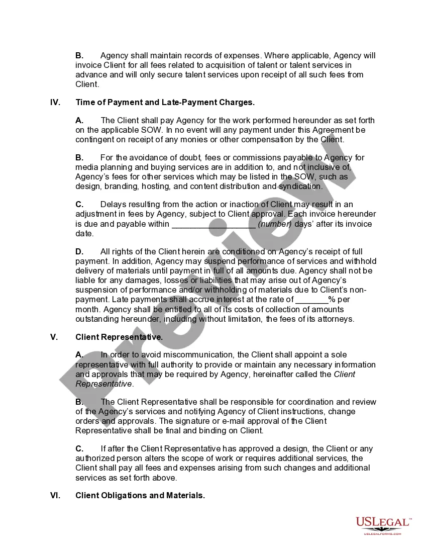 Preview Master Services Agreement for Digital Advertising Services