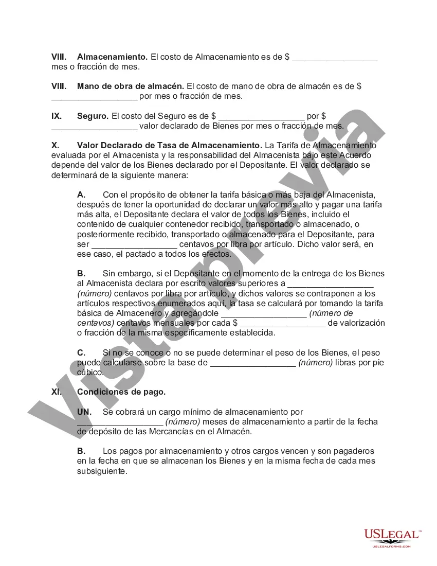 Preview Acuerdo para Almacenar Menaje de Casa