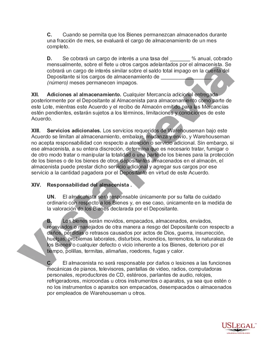 Preview Acuerdo para Almacenar Menaje de Casa