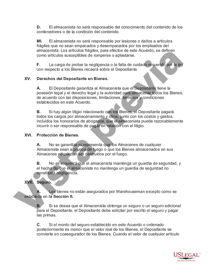 Preview Acuerdo para Almacenar Menaje de Casa