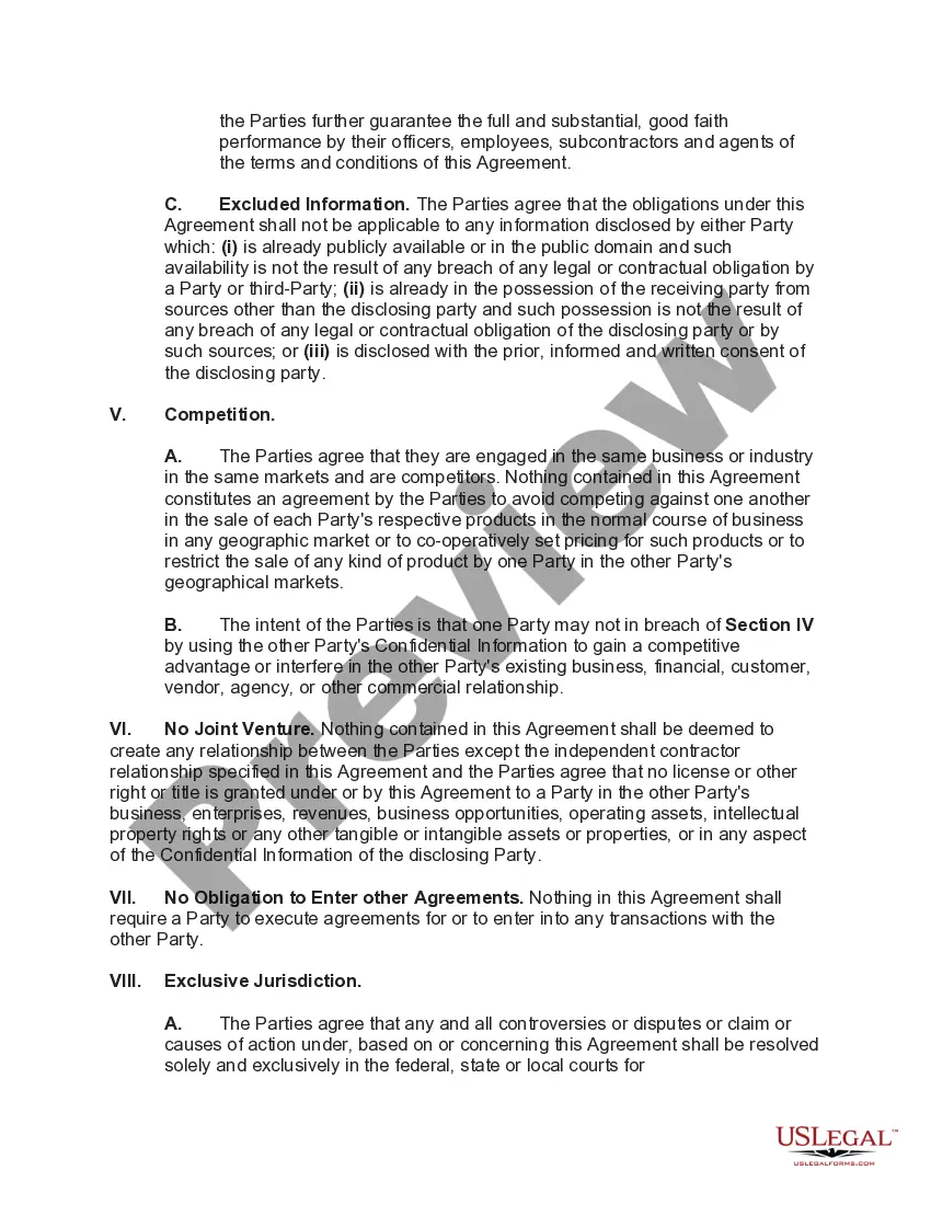 Preview Sales Agency Agreement with Agent and Client being Business Competitors in Same Market