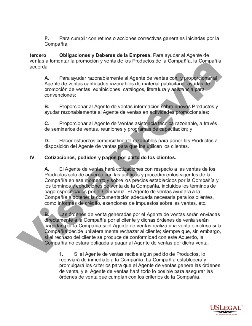 Preview Acuerdo de Agencia de Ventas con Territorio Exclusivo de Productos Dispositivos Médicos