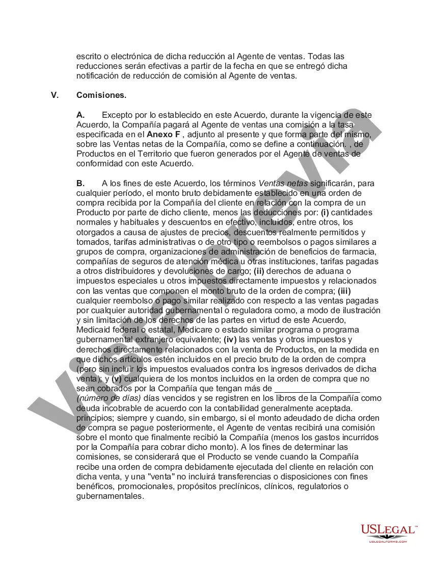 Preview Acuerdo de Agencia de Ventas con Territorio Exclusivo de Productos Dispositivos Médicos