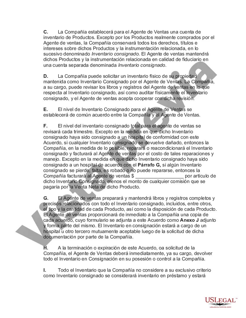Preview Acuerdo de Agencia de Ventas con Territorio Exclusivo de Productos Dispositivos Médicos