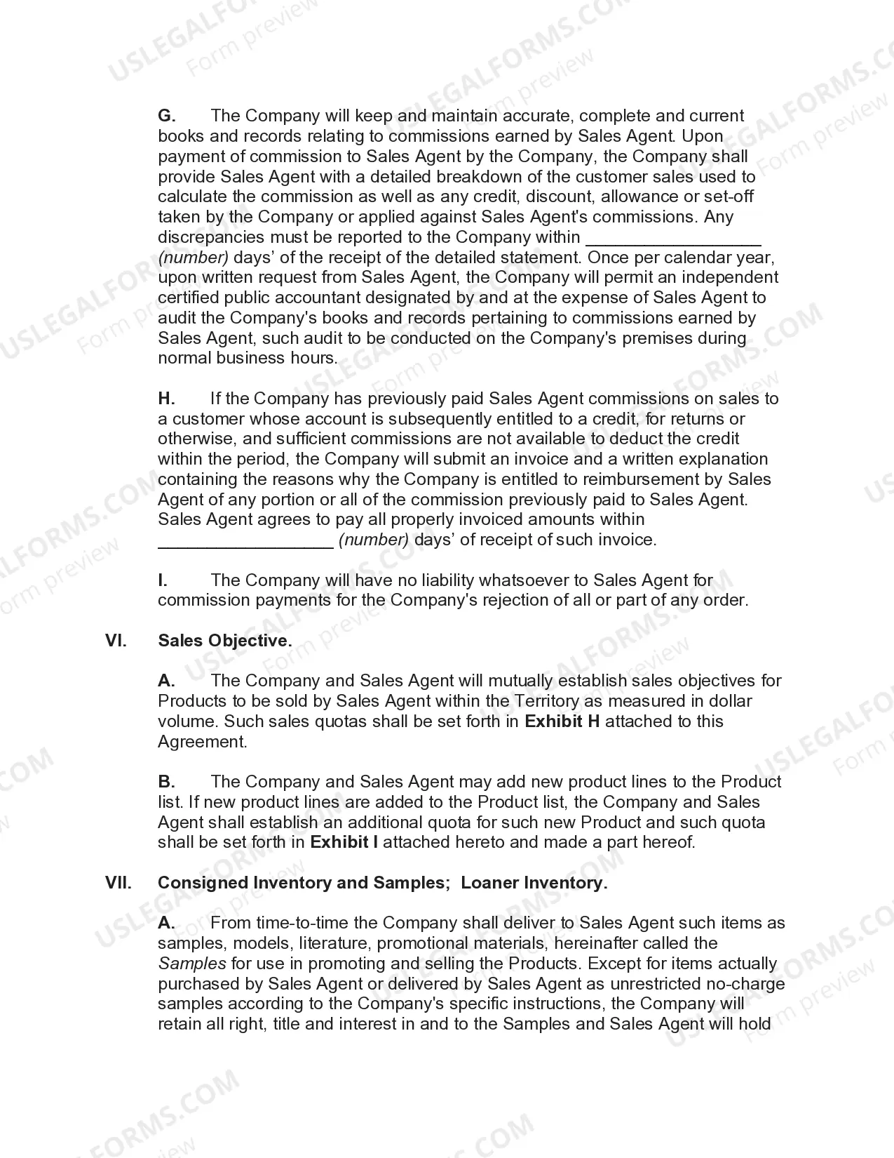 Preview Sales Agency Agreement with Exclusive Territory of Medical Device Products