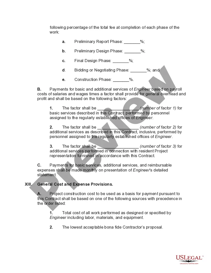 Preview Contract with Engineer to Design a Building for Fixed Fee