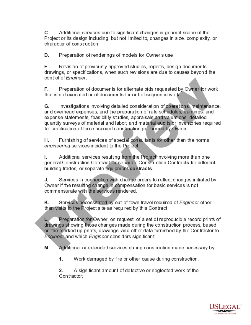 Preview Contract with Engineer to Design a Building for Fixed Fee