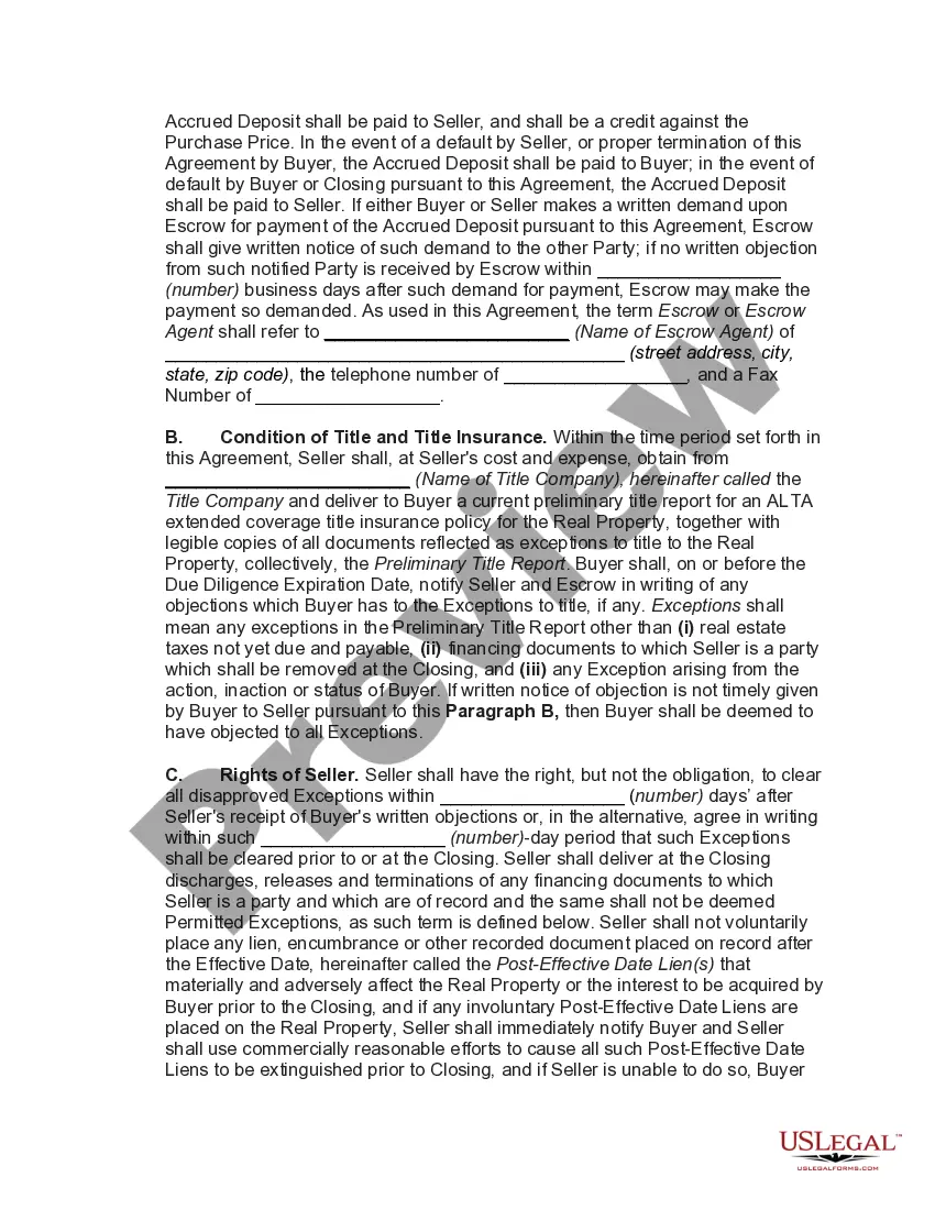 Preview Agreement of Sale of Commercial Building with Joint Escrow Instructions