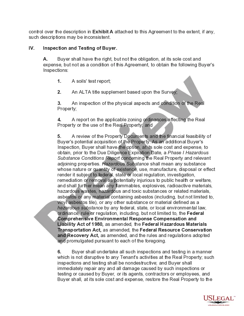 Preview Agreement of Sale of Commercial Building with Joint Escrow Instructions
