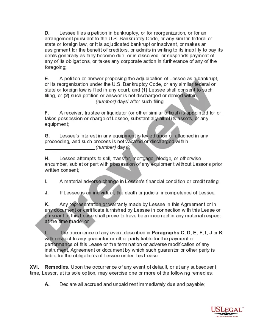 Preview Computer Equipment Lease with Equipment Schedule