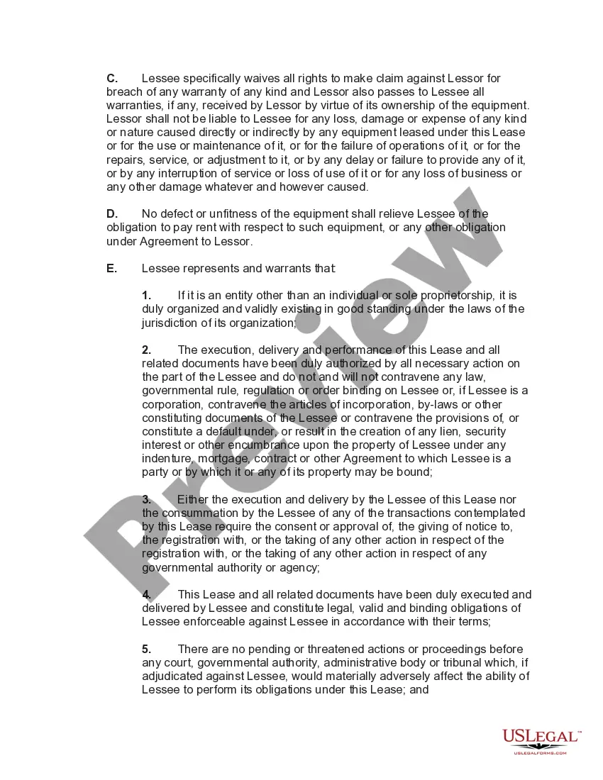 Preview Computer Equipment Lease with Equipment Schedule
