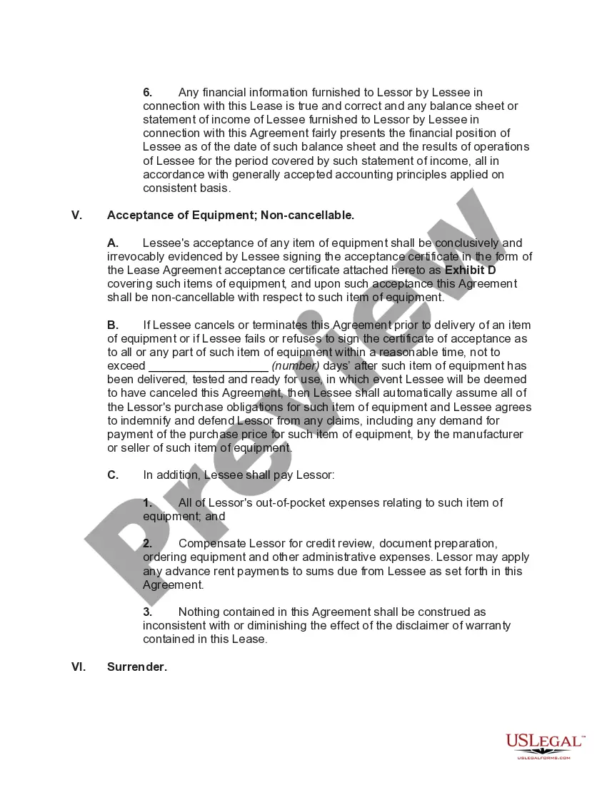 Preview Computer Equipment Lease with Equipment Schedule