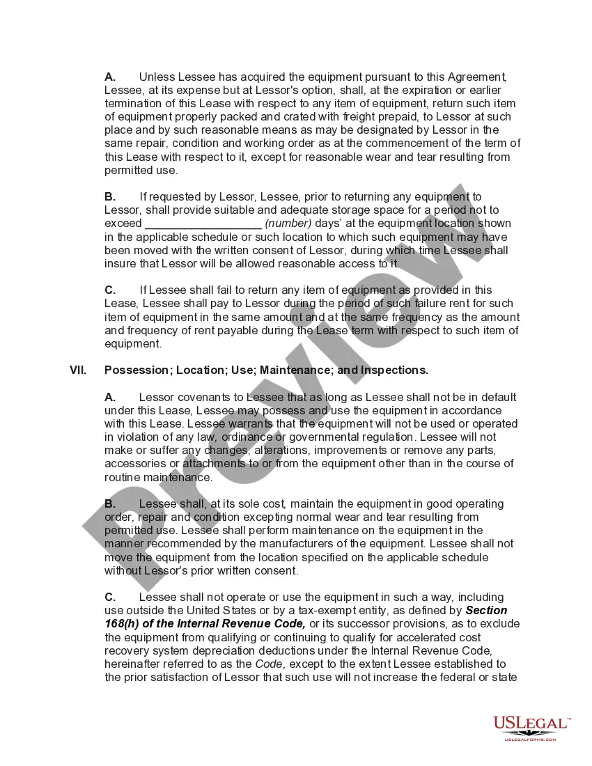 Preview Computer Equipment Lease with Equipment Schedule