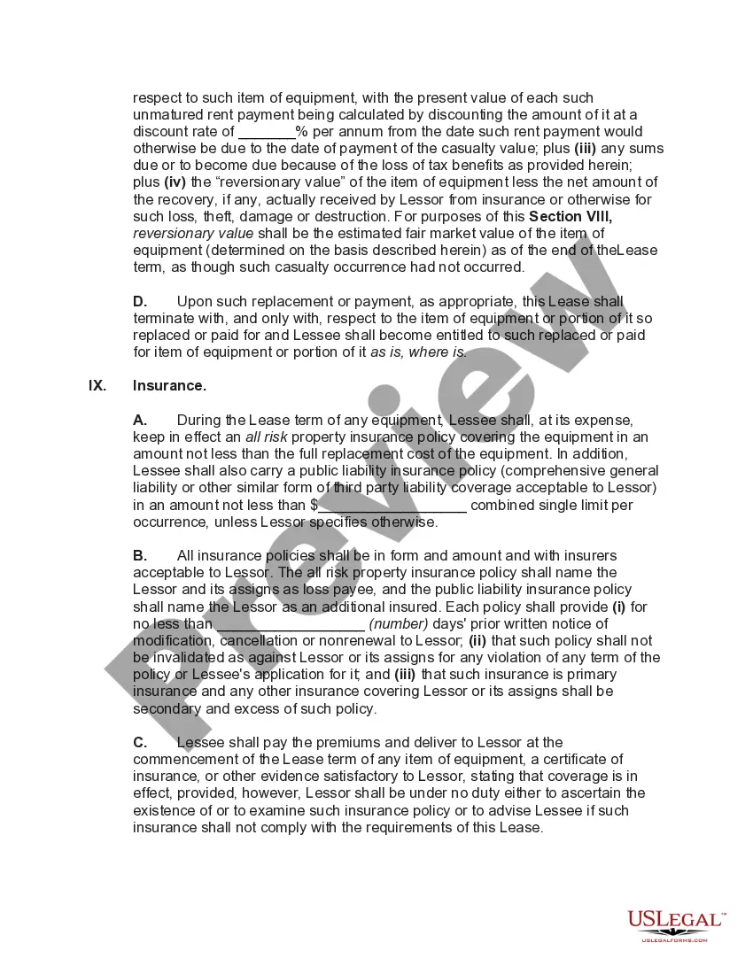 Preview Computer Equipment Lease with Equipment Schedule