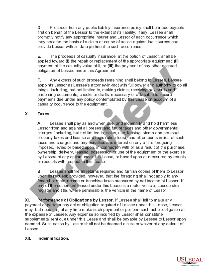 Preview Computer Equipment Lease with Equipment Schedule