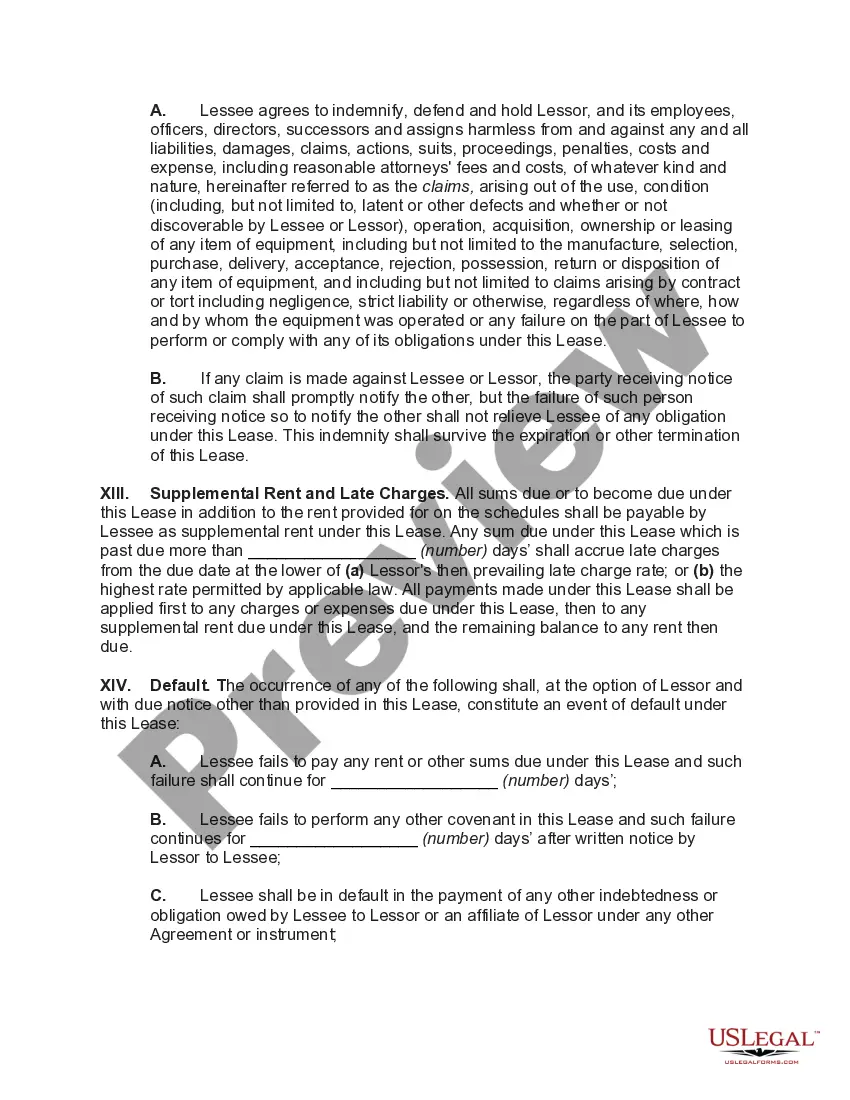 Preview Computer Equipment Lease with Equipment Schedule