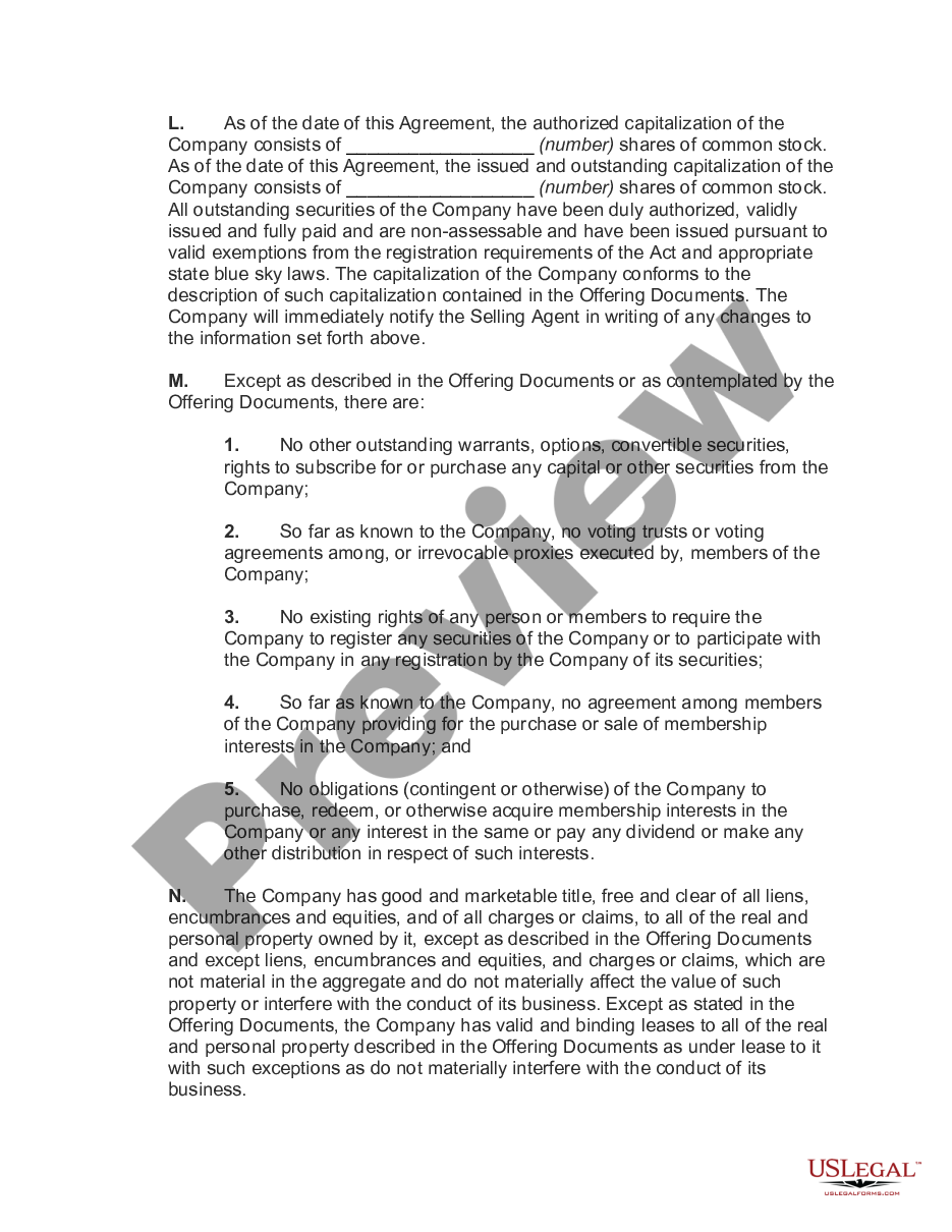 page 4 Agency Agreement for Sales of Stock and Warrants of Corporation preview