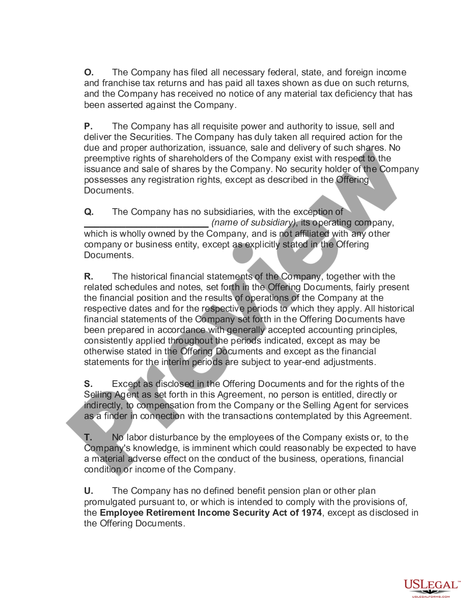 page 5 Agency Agreement for Sales of Stock and Warrants of Corporation preview