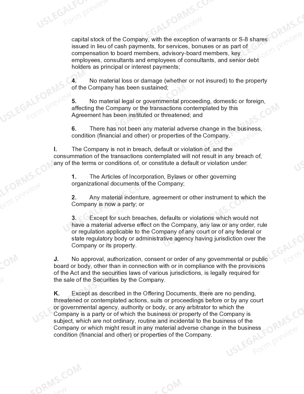 Preview Agency Agreement for Sales of Stock and Warrants of Corporation