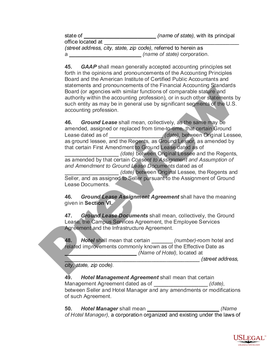page 5 Hotel Asset Purchase and Sale Agreement preview
