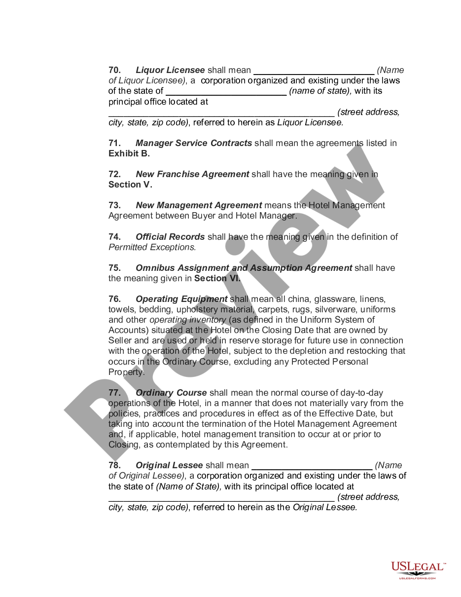 page 8 Hotel Asset Purchase and Sale Agreement preview