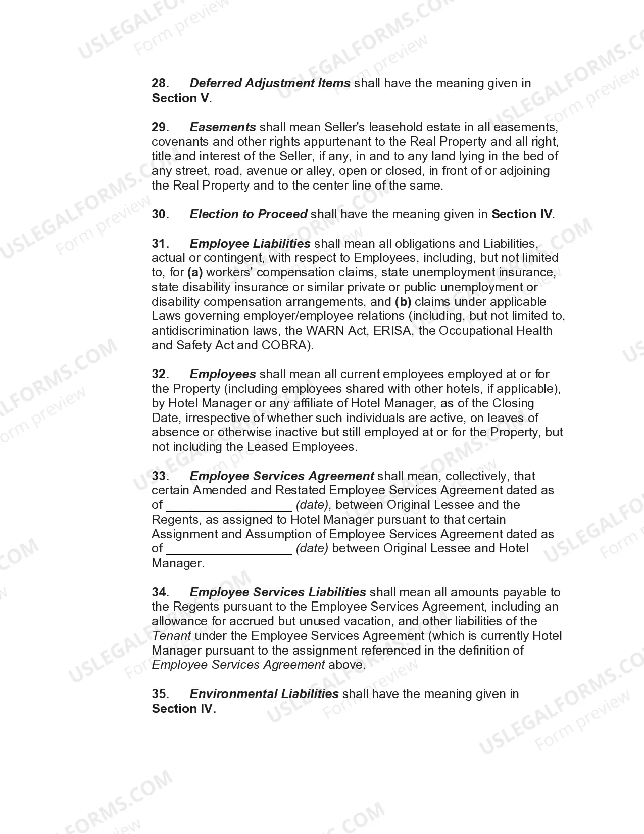 Preview Hotel Asset Purchase and Sale Agreement